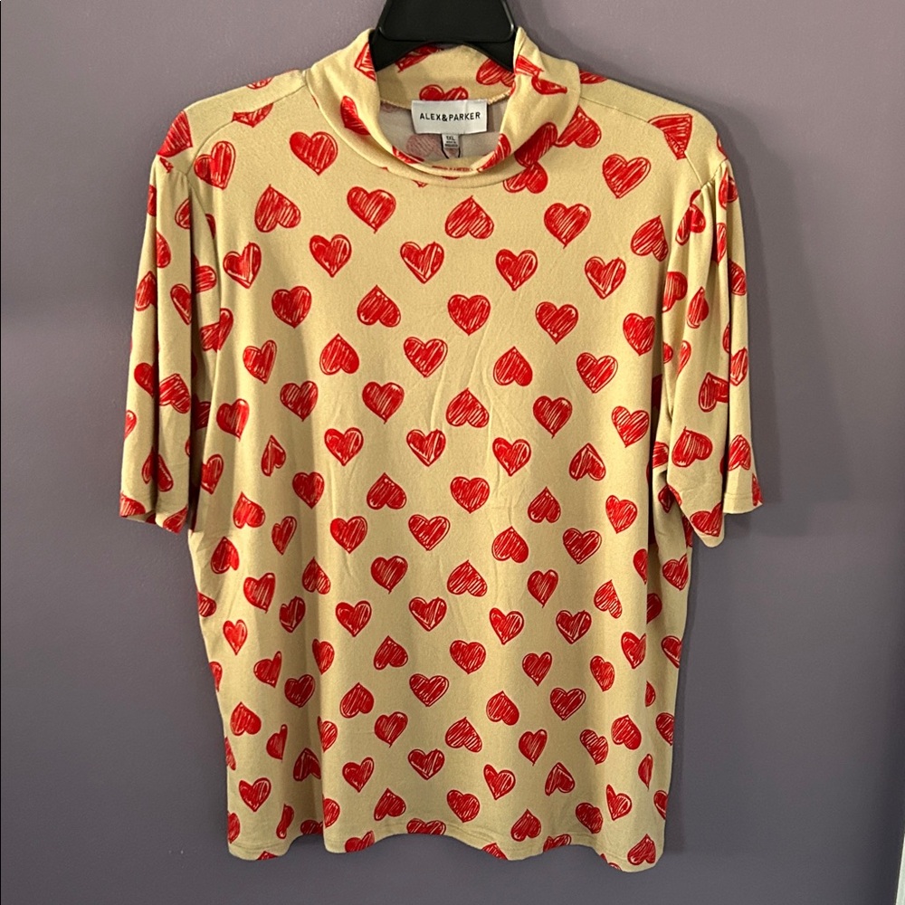 Alex & Parker Heart Print Top
